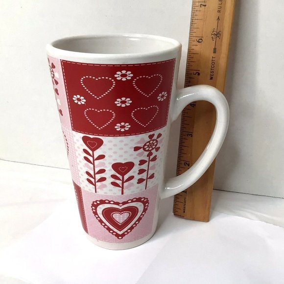 Full of Love Hearts His and Hers Ceramic Coffee Tea Cup with Handle Atico Two - Picture 3 of 7